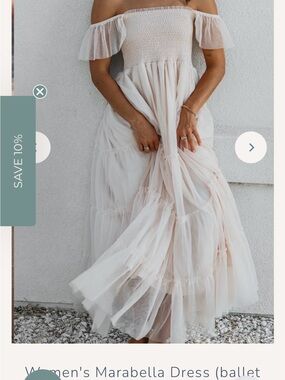 Women’s Tulle Cream Maxi Dress